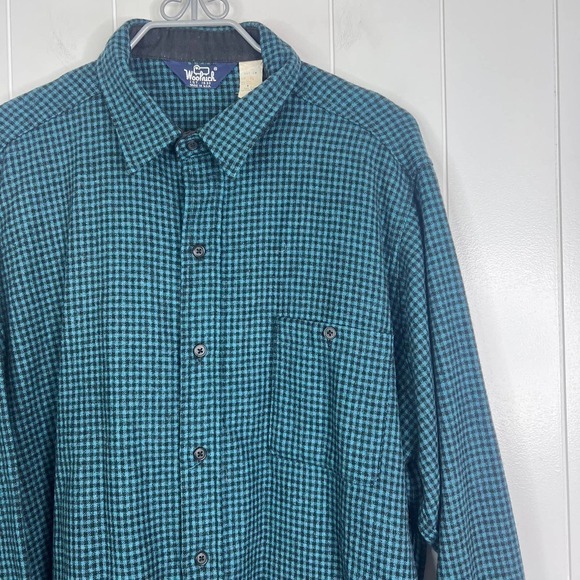 VTG Woolridge Green and Black Small Checked Button Front Shirt SZ XL - Picture 2 of 7
